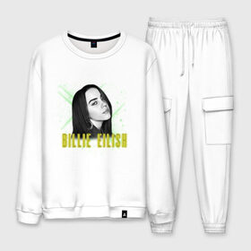Мужской костюм хлопок с принтом Billie Eilish в городе Новоалтайск, 100% хлопок | на свитшоте круглая горловина, мягкая резинка по низу. Брюки заужены к низу, на них два вида карманов: два “обычных” по бокам и два объемных, с клапанами, расположенные ниже линии бедра. Брюки с мягкой трикотажной резинкой на поясе и по низу штанин. В поясе для дополнительного комфорта — широкие завязки | billie | billie eilish | eilish | айлиш | билли | билли айлиш | билли ейлиш | билли эйлиш | ейлиш | эйлиш