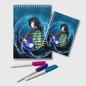 Блокнот с принтом KIMETSU NO YAIBA в городе Новоалтайск, 100% бумага | 48 листов, плотность листов — 60 г/м2, плотность картонной обложки — 250 г/м2. Листы скреплены удобной пружинной спиралью. Цвет линий — светло-серый
 | Тематика изображения на принте: demon slayer | kimetsu no yaiba | nezuko | shinobu | slayer | tanjiro | zenitsu | гию томиока | зенитцу | иноске хашибира | клинок рассекающий демонов | незуко | танджиро | шинобу кочо