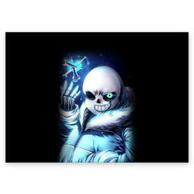 Поздравительная открытка с принтом UNDERTALE | АНДЕРТЕЙЛ (Z) в городе Новоалтайск, 100% бумага | плотность бумаги 280 г/м2, матовая, на обратной стороне линовка и место для марки
 | asriel dreemurr | chara | frisk | gaster blaster | sans | undertale | азриэль дримурр | андертейл | гастер | меттатон | санс | фриск | чара