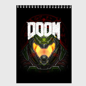 Скетчбук с принтом DOOM ETERNAL в городе Новоалтайск, 100% бумага
 | 48 листов, плотность листов — 100 г/м2, плотность картонной обложки — 250 г/м2. Листы скреплены сверху удобной пружинной спиралью | demons | devil | doom | doom eternal | doom slayer | hell | slayer | ад | демоны | дум