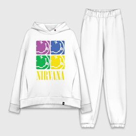 Женский костюм хлопок Oversize с принтом NIRVANA в городе Новоалтайск,  |  | american | cobain | grunge | nirvana | punk | rock | vusic | америка | гранж | кобэйн | музыка | нирвана | панк | рок | смайлик