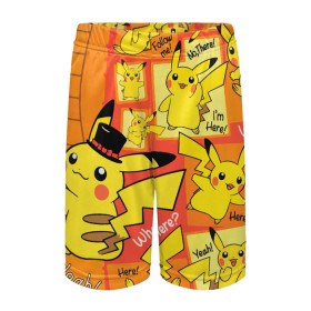 Детские спортивные шорты 3D с принтом Pikachu в городе Новоалтайск,  100% полиэстер
 | пояс оформлен широкой мягкой резинкой, ткань тянется
 | game | pikachu | аниме | игры | манги | покемон