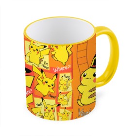 Кружка с принтом Pikachu в городе Новоалтайск, керамика | ёмкость 330 мл | game | pikachu | аниме | игры | манги | покемон