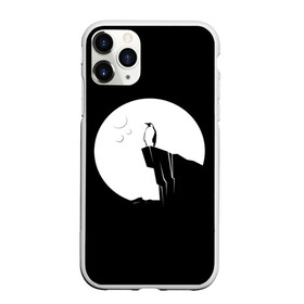 Чехол для iPhone 11 Pro Max матовый с принтом Одинокий Пингвин в городе Новоалтайск, Силикон |  | animal | art | bird | black | pinguin | space | stars | арт | горы | животное | животные | звезды | космос | крылья | луна | небо | пингвин | птица | темнота