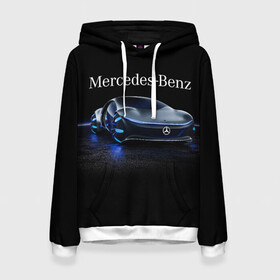Женская толстовка 3D с принтом MERCEDES в городе Новоалтайск, 100% полиэстер  | двухслойный капюшон со шнурком для регулировки, мягкие манжеты на рукавах и по низу толстовки, спереди карман-кенгуру с мягким внутренним слоем. | 2020 | amg | auto | brabus | clk | cls | glk | mercedes | mercedes benz | slk | sport | авто | автомобиль | автомобильные | амг | брабус | бренд | глк | марка | машины | мерседес | слк | спорт | цлк | цлс