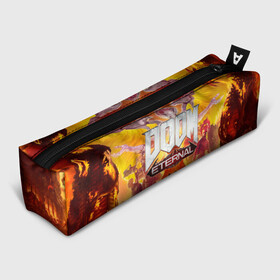 Пенал 3D с принтом DOOM Eternal в городе Новоалтайск, 100% полиэстер | плотная ткань, застежка на молнии | Тематика изображения на принте: doom eternal | esport | game | дорога в ад | дум | дум энтернал | игра | кибердемон | киберспорт | тир