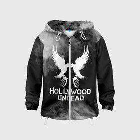 Детская ветровка 3D с принтом Hollywood Undead в городе Новоалтайск, 100% полиэстер | подол и капюшон оформлены резинкой с фиксаторами, по бокам два кармана без застежек, один потайной карман на груди | charlie scene | danny | funny man | hollywood | hollywood undead | j dog | johnny 3 tears | undead | андед | голивуд | голливудская нежить | группа | кранккор | метал | нежить | реп | рок | рэп | рэпкор