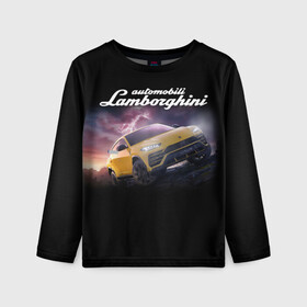 Детский лонгслив 3D с принтом Lamborghini Urus в городе Новоалтайск, 100% полиэстер | длинные рукава, круглый вырез горловины, полуприлегающий силуэт
 | audi | auto | aventador | lamborghini | murcielago | urus | авто | автомобиль | ам | ламба | ламборгини | машина | машины | спорткар | урус