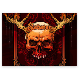 Поздравительная открытка с принтом SABATON в городе Новоалтайск, 100% бумага | плотность бумаги 280 г/м2, матовая, на обратной стороне линовка и место для марки
 | sabaton | даниель муллбак | йоаким броден | крис рёланд | оскар монтелиус | пэр сундстрём | рикард сунден | сабатон | тоббе энглунд | томми юханссон | ханнес ван дал