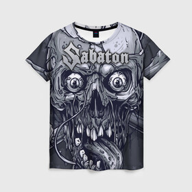 Женская футболка 3D с принтом SABATON в городе Новоалтайск, 100% полиэфир ( синтетическое хлопкоподобное полотно) | прямой крой, круглый вырез горловины, длина до линии бедер | sabaton | даниель муллбак | йоаким броден | крис рёланд | оскар монтелиус | пэр сундстрём | рикард сунден | сабатон | тоббе энглунд | томми юханссон | ханнес ван дал