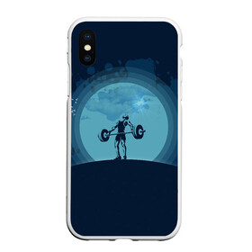 Чехол для iPhone XS Max матовый с принтом Тяжёлая атлетика в городе Новоалтайск, Силикон | Область печати: задняя сторона чехла, без боковых панелей | жим | качок | рывок | спорт | толчок | тяжёлая атлетика | фитнес | штанга