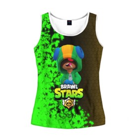 Женская майка 3D с принтом Brawl stars LEON в городе Новоалтайск, 100% полиэстер | круглая горловина, прямой силуэт, длина до линии бедра | bea | brawl stars | bull | colt | crow | leon | leon shark | shark | stars | акула | берли | биа | ворон | динамайк | кольт | леон | леон акула | нита | спайк | шелли | эль примо