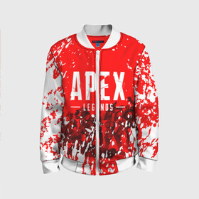 Детский бомбер 3D с принтом APEX LEGENDS в городе Новоалтайск, 100% полиэстер | застегивается на молнию, по бокам два кармана без застежек, мягкие манжеты, по низу бомбера и на воротнике — эластичная резинка | Тематика изображения на принте: apex | apex legends | апекс легенда | апекс легендс | апекс легендс игра. | легендс игра