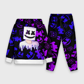 Детский костюм 3D (с толстовкой) с принтом Marshmello в городе Новоалтайск,  |  | 2020 | cs | dj | fortnite | game | marshmello | music | neon | pubg | бомбы | ведро | ди джей | игра | краски | марш | маршмелло | музыка | неон | скин | форт | фортн | фортнайт | человек
