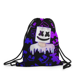 Рюкзак-мешок 3D с принтом Marshmello в городе Новоалтайск, 100% полиэстер | плотность ткани — 200 г/м2, размер — 35 х 45 см; лямки — толстые шнурки, застежка на шнуровке, без карманов и подкладки | 2020 | cs | dj | fortnite | game | marshmello | music | neon | pubg | бомбы | ведро | ди джей | игра | краски | марш | маршмелло | музыка | неон | скин | форт | фортн | фортнайт | человек