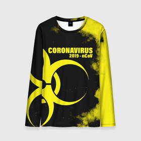 Мужской лонгслив 3D с принтом Coronavirus 2019 - nCoV в городе Новоалтайск, 100% полиэстер | длинные рукава, круглый вырез горловины, полуприлегающий силуэт | 2019   ncov | coronavirus | covid | covid 19 | ncov | virus | арт | биологическая опасность | болезнь | вирус | знак | карантин | корона | коронавирус | короновирус | мем | мой руки | оставайся дома | пандемия | помой руки