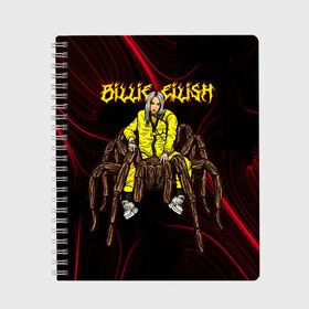 Тетрадь с принтом Billie Eilish Spider в городе Новоалтайск, 100% бумага | 48 листов, плотность листов — 60 г/м2, плотность картонной обложки — 250 г/м2. Листы скреплены сбоку удобной пружинной спиралью. Уголки страниц и обложки скругленные. Цвет линий — светло-серый
 | bad | badguy | billie | billieeilish | eilish | eyes | guy | music | ocean | oceaneyes | spider | yellow | айлиш | айлишь | били | билли | желтая | желтый | музыка | музыкант | океан | певец | певица | эйлиш | эйлишь