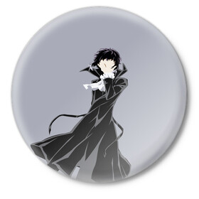 Значок с принтом Ryuunosuke Akutagawa в городе Новоалтайск,  металл | круглая форма, металлическая застежка в виде булавки | akutagawa | bungou | diablo | dogs | mafia | port | rasemon | ryuunosuke | stray | акутагава | бродячих | гении | дьябло | литературные | мафия | портовая | проза | псов | расемон | рюноске | рюносукэ