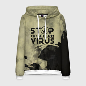 Мужская толстовка 3D с принтом Stop the Coronavirus в городе Новоалтайск, 100% полиэстер | двухслойный капюшон со шнурком для регулировки, мягкие манжеты на рукавах и по низу толстовки, спереди карман-кенгуру с мягким внутренним слоем. | 2019   ncov | coronavirus | covid | covid 19 | ncov | virus | арт | биологическая опасность | болезнь | вирус | знак | карантин | корона | коронавирус | короновирус | мем | мой руки | оставайся дома | пандемия | помой руки