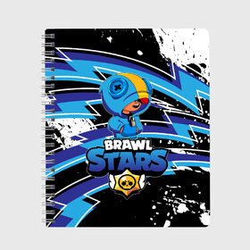 Тетрадь с принтом BRAWL STARS LEON в городе Новоалтайск, 100% бумага | 48 листов, плотность листов — 60 г/м2, плотность картонной обложки — 250 г/м2. Листы скреплены сбоку удобной пружинной спиралью. Уголки страниц и обложки скругленные. Цвет линий — светло-серый
 | 8 bit | 8 бит | bibi | brawl stars | crow | el brown | leon | leon shark | max | mr.p | sally leon | shark | stars | virus | werewolf | акула | биби | вирус | ворон | леон | оборотень | пингвин