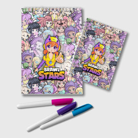 Блокнот с принтом BrawlStars Girls (Oko) в городе Новоалтайск, 100% бумага | 48 листов, плотность листов — 60 г/м2, плотность картонной обложки — 250 г/м2. Листы скреплены удобной пружинной спиралью. Цвет линий — светло-серый
 | 8 | bea | bit | brawl | brawlstars | bs | girls | oko | stars | virus | беа | бит | бравл | бравлеры | бравлстарс | бравлы | браво | бровл | броул | броулбол | бс | вирус | герои | девочки | игра | мультик | образ | око | персонаж | пчела 