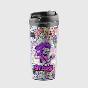 Термокружка-непроливайка с принтом BrawlStars Girls (Oko) в городе Новоалтайск, внутренняя часть — пищевой пластик, наружная часть — прозрачный пластик, между ними — полиграфическая вставка с рисунком | объем — 350 мл, герметичная крышка | 8 | bit | brawl | brawlstars | bs | emz | girls | oko | stars | virus | бит | бравл | бравлеры | бравлстарс | бравлы | браво | бровл | броул | броулбол | бс | вирус | герои | девочки | емз | емс | игра | мультик | мумия | образ | око | пер
