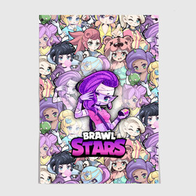 Постер с принтом BrawlStars Girls (Oko) в городе Новоалтайск, 100% бумага
 | бумага, плотность 150 мг. Матовая, но за счет высокого коэффициента гладкости имеет небольшой блеск и дает на свету блики, но в отличии от глянцевой бумаги не покрыта лаком | 8 | bit | brawl | brawlstars | bs | emz | girls | oko | stars | virus | бит | бравл | бравлеры | бравлстарс | бравлы | браво | бровл | броул | броулбол | бс | вирус | герои | девочки | емз | емс | игра | мультик | мумия | образ | око | пер