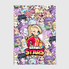 Постер с принтом BrawlStars Girls (Oko) в городе Новоалтайск, 100% бумага
 | бумага, плотность 150 мг. Матовая, но за счет высокого коэффициента гладкости имеет небольшой блеск и дает на свету блики, но в отличии от глянцевой бумаги не покрыта лаком | Тематика изображения на принте: 
