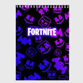 Скетчбук с принтом FORTNITE MARSHMELLO в городе Новоалтайск, 100% бумага
 | 48 листов, плотность листов — 100 г/м2, плотность картонной обложки — 250 г/м2. Листы скреплены сверху удобной пружинной спиралью | 2020 | cs | dj | fortnite | game | marshmello | music | neon | pubg | бомбы | ведро | ди джей | игра | краски | марш | маршмелло | музыка | неон | скин | форт | фортн | фортнайт | человек