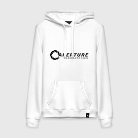 Женская толстовка хлопок с принтом Aperture Science логотип в городе Новоалтайск, френч-терри, мягкий теплый начес внутри (100% хлопок) | карман-кенгуру, эластичные манжеты и нижняя кромка, капюшон с подкладом и шнурком | aperture science | half life | portal | valve | валв | портал | халф лайф