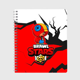 Тетрадь с принтом BRAWL STARS LEON в городе Новоалтайск, 100% бумага | 48 листов, плотность листов — 60 г/м2, плотность картонной обложки — 250 г/м2. Листы скреплены сбоку удобной пружинной спиралью. Уголки страниц и обложки скругленные. Цвет линий — светло-серый
 | 8 bit | 8 бит | bibi | brawl stars | crow | el brown | leon | leon shark | max | mr.p | sally leon | shark | stars | virus | werewolf | акула | биби | вирус | ворон | леон | оборотень | пингвин