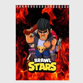 Скетчбук с принтом BRAWL STARS BULL в городе Новоалтайск, 100% бумага
 | 48 листов, плотность листов — 100 г/м2, плотность картонной обложки — 250 г/м2. Листы скреплены сверху удобной пружинной спиралью | Тематика изображения на принте: brawl stars | brawl stars bull | brawler | bull | colt | mortis | бравл старз | бравлер | булл | игры | кольт | мортис