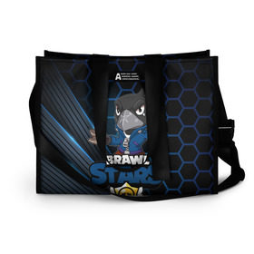 Сумка-шоппер 3D с принтом BRAWL STARS CROW в городе Новоалтайск, 100% полиэстер | застегивается на металлическую кнопку; внутренний карман застегивается на молнию. Стенки укреплены специальным мягким материалом, чтобы защитить содержимое от несильных ударов
 | 8 bit | 8 бит | bibi | brawl stars | crow | el brown | leon | leon shark | max | mr.p | sally leon | shark | stars | virus | werewolf | акула | биби | вирус | ворон | леон | оборотень | пингвин