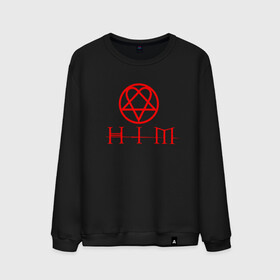 Мужской свитшот хлопок с принтом  HIM LOGO RED в городе Новоалтайск, 100% хлопок |  | him | music | rock | ville hermanni valo | вало | вилли | готик метал | готик рок | лав метал | рок | хим