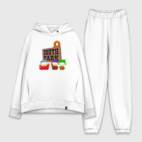 Женский костюм хлопок Oversize с принтом South Park   персонажи с логотипом в городе Новоалтайск,  |  | park | south | south park | картман | кени | они убили кени | парк | сволочи | южный | южный парк