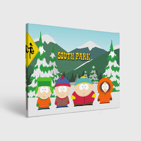 Холст прямоугольный с принтом ЮЖНЫЙ ПАРК | SOUTH PARK (Z) в городе Новоалтайск, 100% ПВХ |  | kenny | south park | кенни | мультфильмы | южный парк