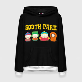Женская толстовка 3D с принтом South Park. в городе Новоалтайск, 100% полиэстер  | двухслойный капюшон со шнурком для регулировки, мягкие манжеты на рукавах и по низу толстовки, спереди карман-кенгуру с мягким внутренним слоем. | south park | американская культура | американский мультсериал | колорадо | пародия | саус парк | саут парк | черный юмор | четыре мальчика | шоу | южный парк