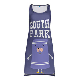 Платье-майка 3D с принтом South Park Полотенчико | Южный парк (Z) в городе Новоалтайск, 100% полиэстер | полуприлегающий силуэт, широкие бретели, круглый вырез горловины, удлиненный подол сзади. | south park | баттерс | кайл | кени | кеннет | кенни | мультик | саус парк | стэнли | эрик | южный парк