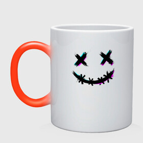 Кружка хамелеон с принтом Glitch Smile в городе Новоалтайск, керамика | меняет цвет при нагревании, емкость 330 мл | glitch | smile | глитч | глич | неон | психодел | психоделика | смайл | смайлик | улыбка