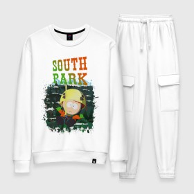 Женский костюм хлопок с принтом South Park в городе Новоалтайск, 100% хлопок | на свитшоте круглая горловина, мягкая резинка по низу. Брюки заужены к низу, на них два вида карманов: два 
