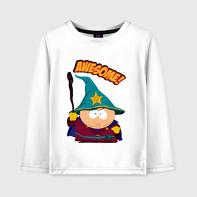 Детский лонгслив хлопок с принтом CARTMAN в городе Новоалтайск, 100% хлопок | круглый вырез горловины, полуприлегающий силуэт, длина до линии бедер | animation | cartman | colorado | eric | gangsta | hip hop | kenny | n.w.a | san | south park | usa | волшебник | жесть | картман | магия | мультфильмы | шикарно | эрик | южный парк