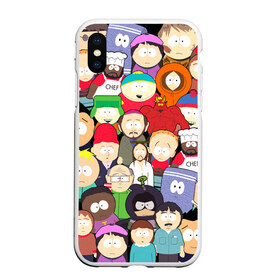 Чехол для iPhone XS Max матовый с принтом South Park персонажи в городе Новоалтайск, Силикон | Область печати: задняя сторона чехла, без боковых панелей | park | south | south park | брофловски | герои | кайл | картман | кени | марж | они убили кени | парк | персонажи | ренди | рэнди | сволочи | стен | стэнн | южный | южный парк