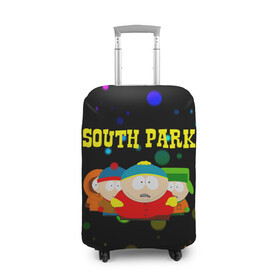 Чехол для чемодана 3D с принтом South Park. в городе Новоалтайск, 86% полиэфир, 14% спандекс | двустороннее нанесение принта, прорези для ручек и колес | south park | американская культура | американский мультсериал | колорадо | пародия | саус парк | саут парк | черный юмор | четыре мальчика | шоу | южный парк