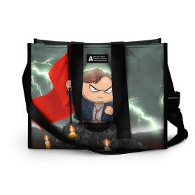 Сумка-шоппер 3D с принтом Eric Cartman в городе Новоалтайск, 100% полиэстер | застегивается на металлическую кнопку; внутренний карман застегивается на молнию. Стенки укреплены специальным мягким материалом, чтобы защитить содержимое от несильных ударов
 | eric cartman | kenny | south park | ерик картман | злой картман | картман | кени | кенни | молнии | мультфильм | саус парк | саус парк мультик | флаг | черепа | эрик картман | южный парк