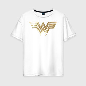 Женская футболка хлопок Oversize с принтом Wonder Woman logo в городе Новоалтайск, 100% хлопок | свободный крой, круглый ворот, спущенный рукав, длина до линии бедер
 | 1984 | cheetah | dc comics | diana prince | wonder women | ww84 | антиопа | вандер вумен | галь гадот | гепарда | диана принс | стив тревор | чудо женщина