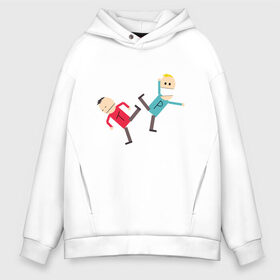 Мужское худи Oversize хлопок с принтом South Park Терренс и Филлип в городе Новоалтайск, френч-терри — 70% хлопок, 30% полиэстер. Мягкий теплый начес внутри —100% хлопок | боковые карманы, эластичные манжеты и нижняя кромка, капюшон на магнитной кнопке | canada | south park | terrance and phillip | жопы в огне | канада | канадцы | король канады | пердуны | пламенные жопы | саус парк | терренс и филлип | южный парк