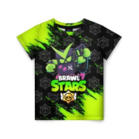 Детская футболка 3D с принтом BRAWL STARS VIRUS 8-BIT в городе Новоалтайск, 100% гипоаллергенный полиэфир | прямой крой, круглый вырез горловины, длина до линии бедер, чуть спущенное плечо, ткань немного тянется | 8 bit | 8 бит | bibi | brawl stars | crow | el brown | leon | leon shark | max | mr.p | sally leon | shark | stars | virus | werewolf | акула | биби | вирус | ворон | леон | оборотень | пингвин