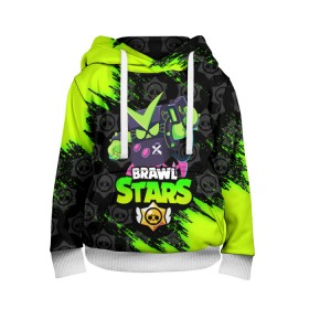 Детская толстовка 3D с принтом BRAWL STARS VIRUS 8-BIT в городе Новоалтайск, 100% полиэстер | двухслойный капюшон со шнурком для регулировки, мягкие манжеты на рукавах и по низу толстовки, спереди карман-кенгуру с мягким внутренним слоем | Тематика изображения на принте: 8 bit | 8 бит | bibi | brawl stars | crow | el brown | leon | leon shark | max | mr.p | sally leon | shark | stars | virus | werewolf | акула | биби | вирус | ворон | леон | оборотень | пингвин