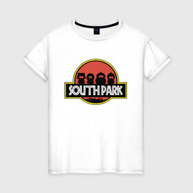 Женская футболка хлопок с принтом South Park в городе Новоалтайск, 100% хлопок | прямой крой, круглый вырез горловины, длина до линии бедер, слегка спущенное плечо | Тематика изображения на принте: cartman | kenny | park | south | southpark | world | картман | кенни | мир | мульт | мультик | парк | периода | персонаж | персонажи | сериал | южный | юрского
