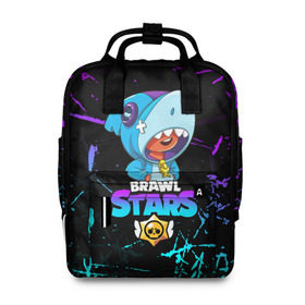 Женский рюкзак 3D с принтом BRAWL STARS LEON SHARK в городе Новоалтайск, 100% полиэстер | лямки с регулируемой длиной, сверху ручки, чтобы рюкзак нести как сумку. Основное отделение закрывается на молнию, как и внешний карман. Внутри два дополнительных кармана, один из которых закрывается на молнию. По бокам два дополнительных кармашка, куда поместится маленькая бутылочка
 | 8 bit | 8 бит | bibi | brawl stars | crow | el brown | leon | leon shark | max | mr.p | sally leon | shark | stars | virus | werewolf | акула | биби | вирус | ворон | леон | оборотень | пингвин